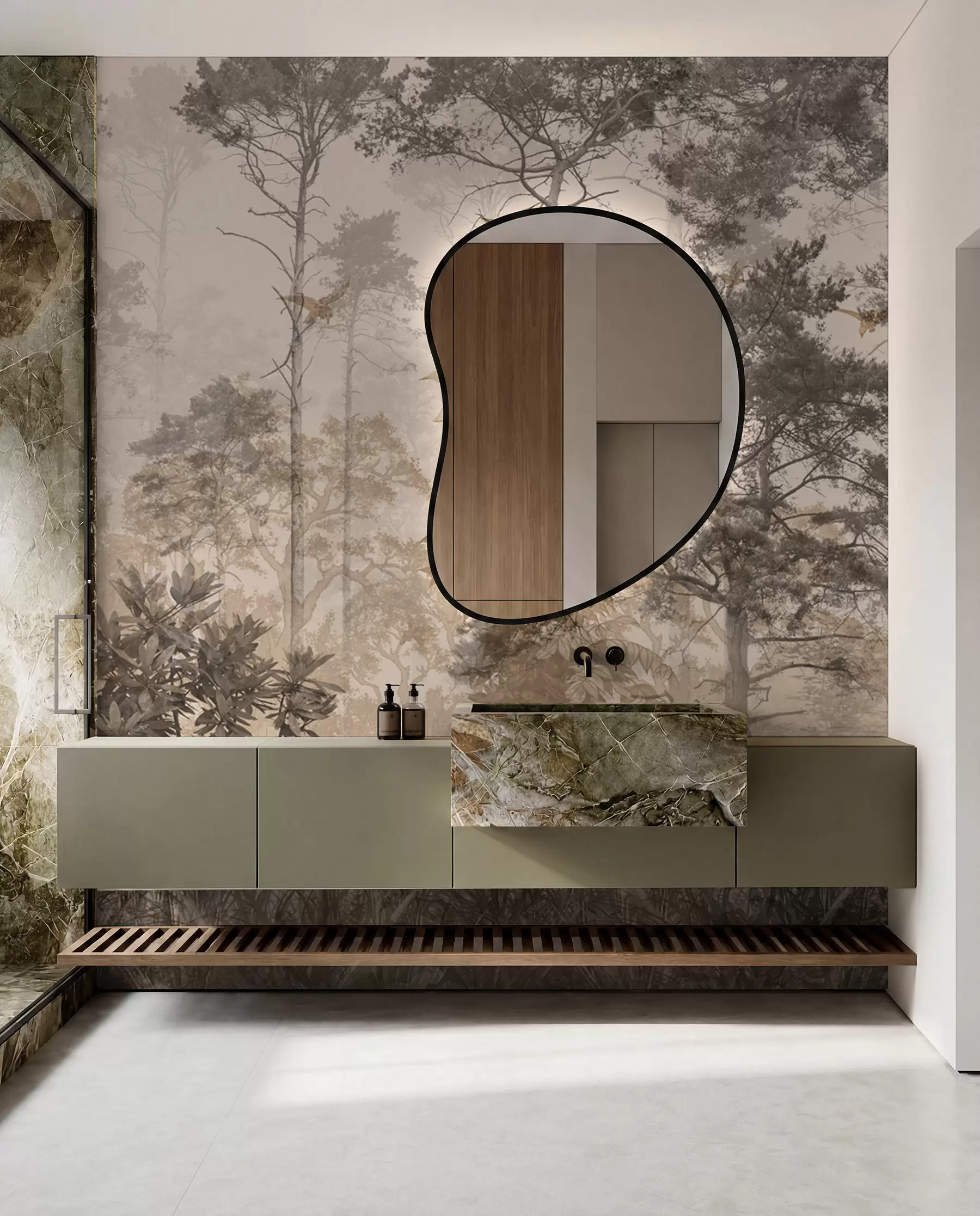 murales de pared Bosque en estilo grunge u97057