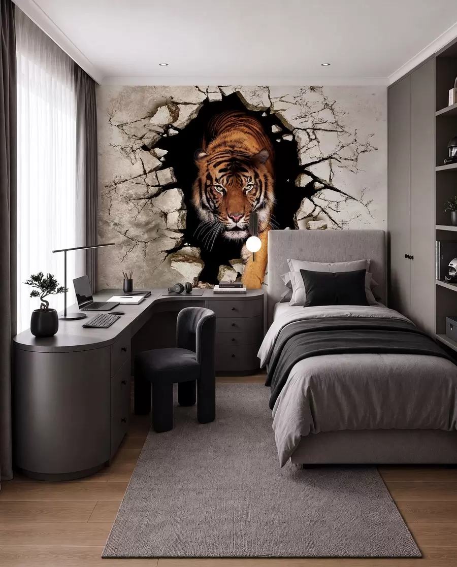 murales de pared tigre 3D u97031