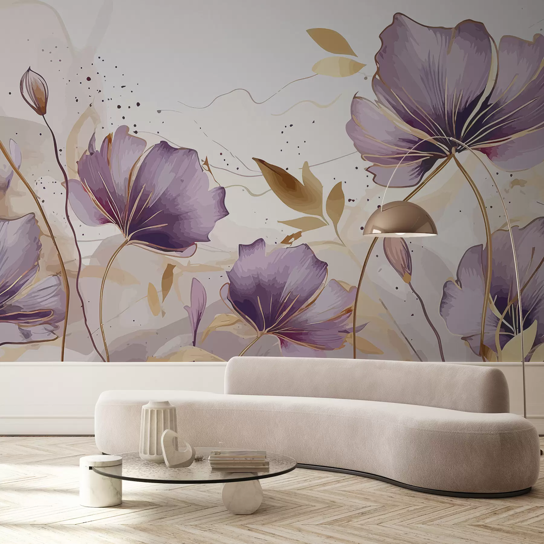 murales de pared flores lilas u96954