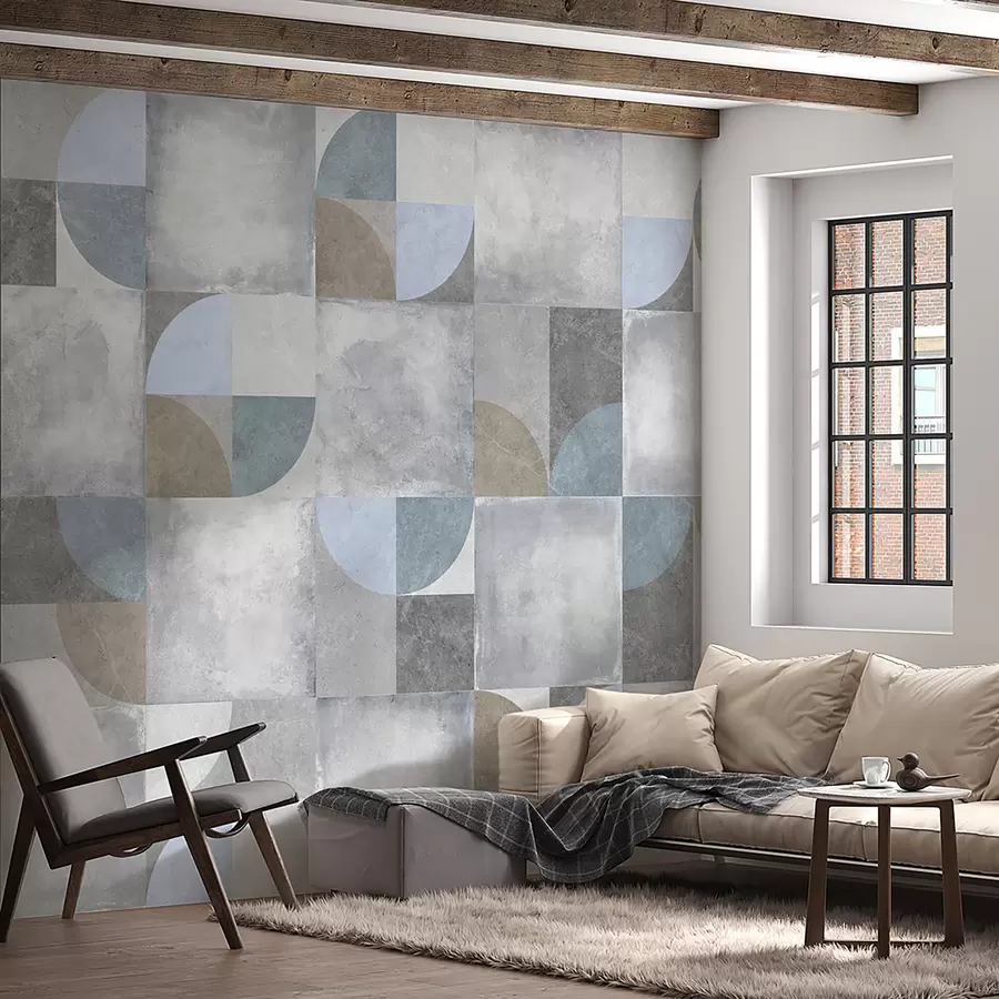 murales de pared Patrón geométrico abstracto con fondo de textura de cemento u97268