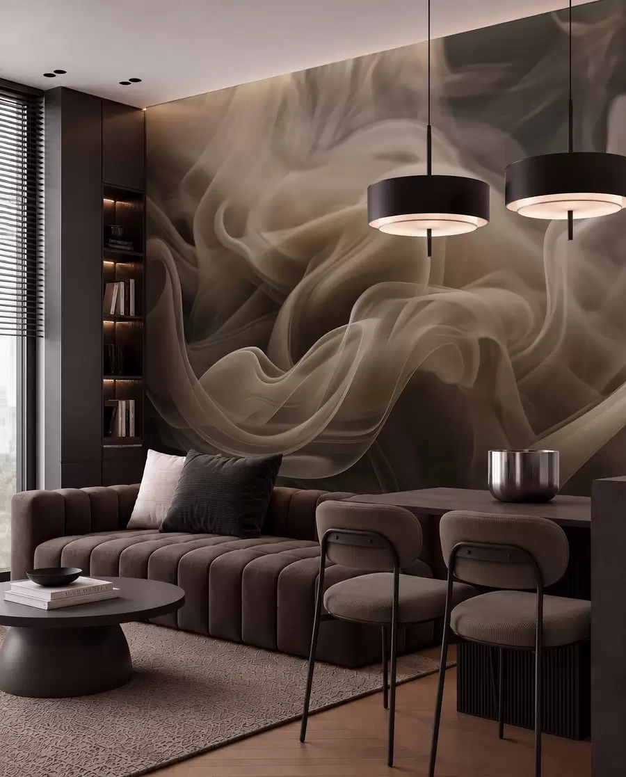 murales de pared Olas abstractas de humo u96591
