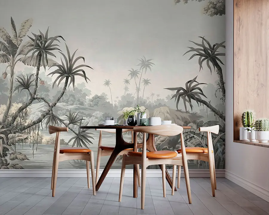 Murales de pared Hojas tropicales verdes u97408 murales de pared Hojas tropicales verdes u97408