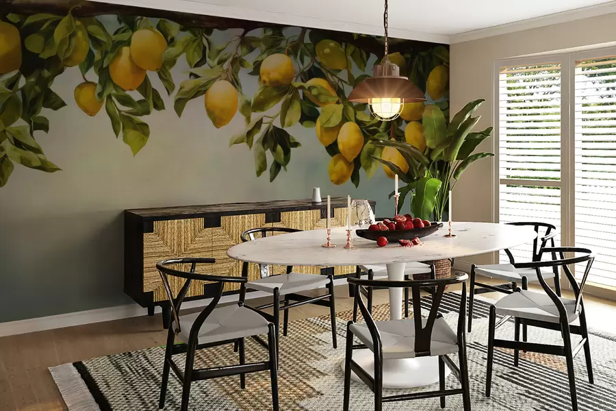 murales de pared Ramas de limonero vintage u97600
