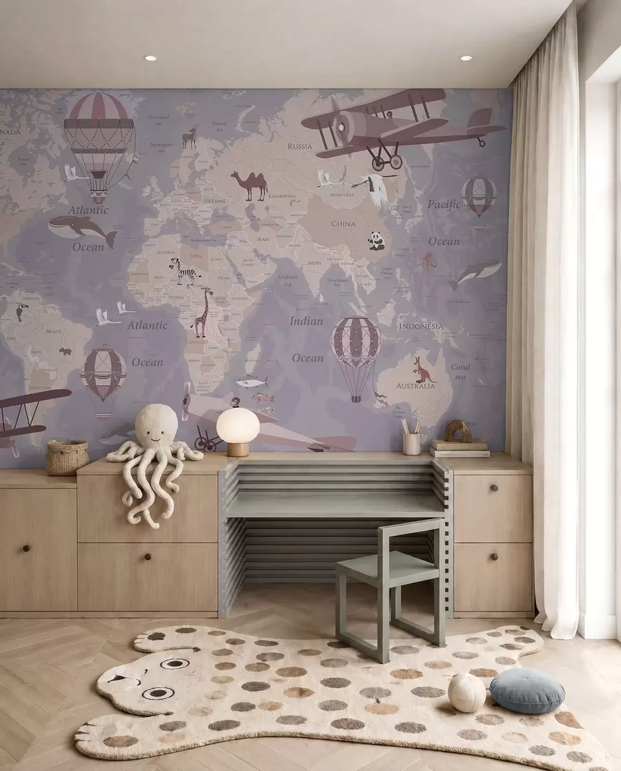 murales de pared Atlas malva en inglés u36066v3