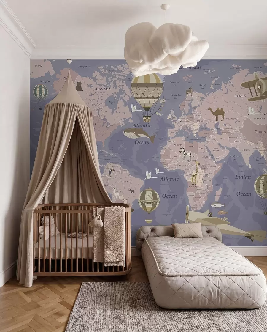 murales de pared Atlas violeta de vuelos inglés u36066v4