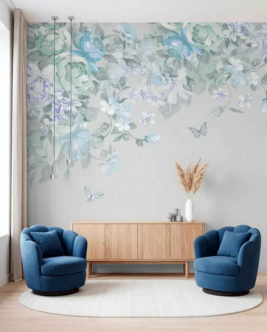 murales de pared Arco de jardín azul u94295v1