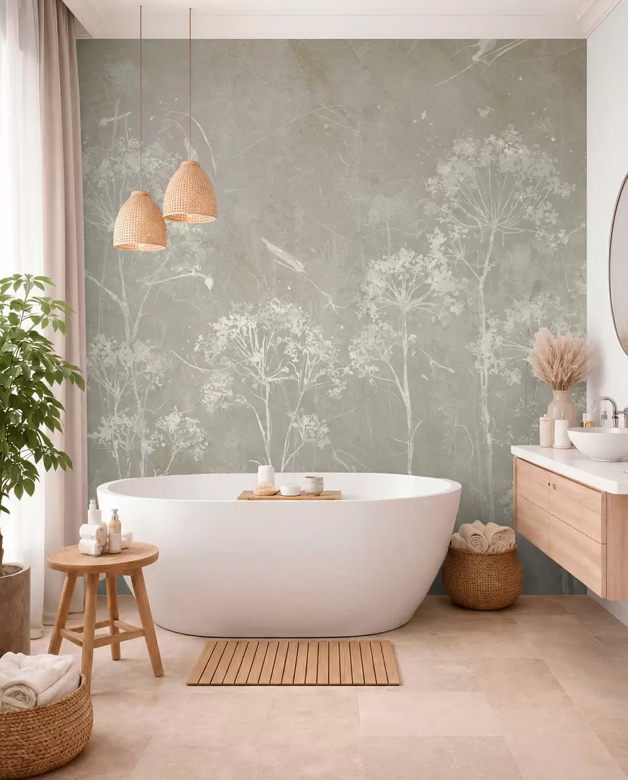 murales de pared Flores silvestres al estilo grunge u96551v2