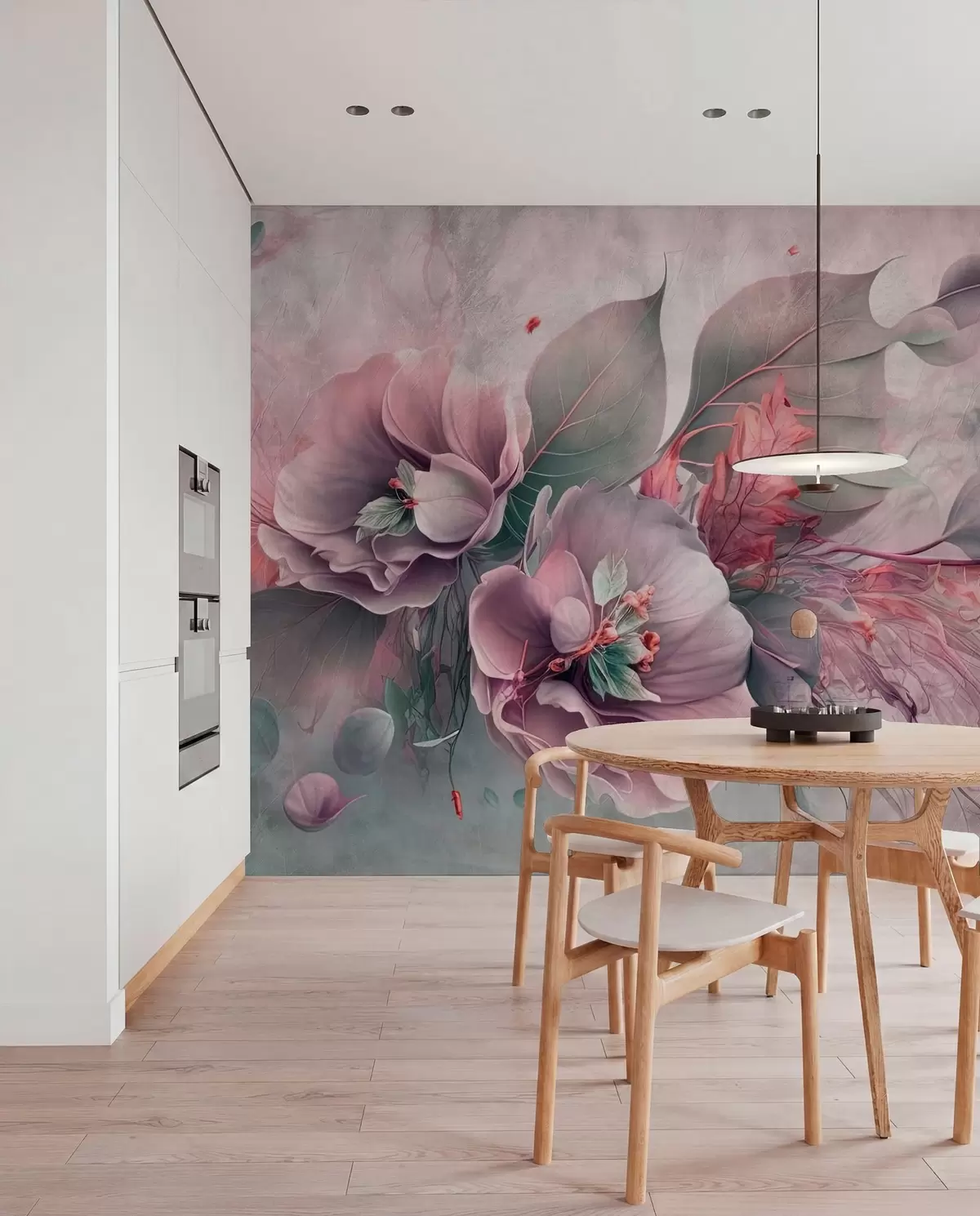 murales de pared Capas de pétalos malva u93930v2