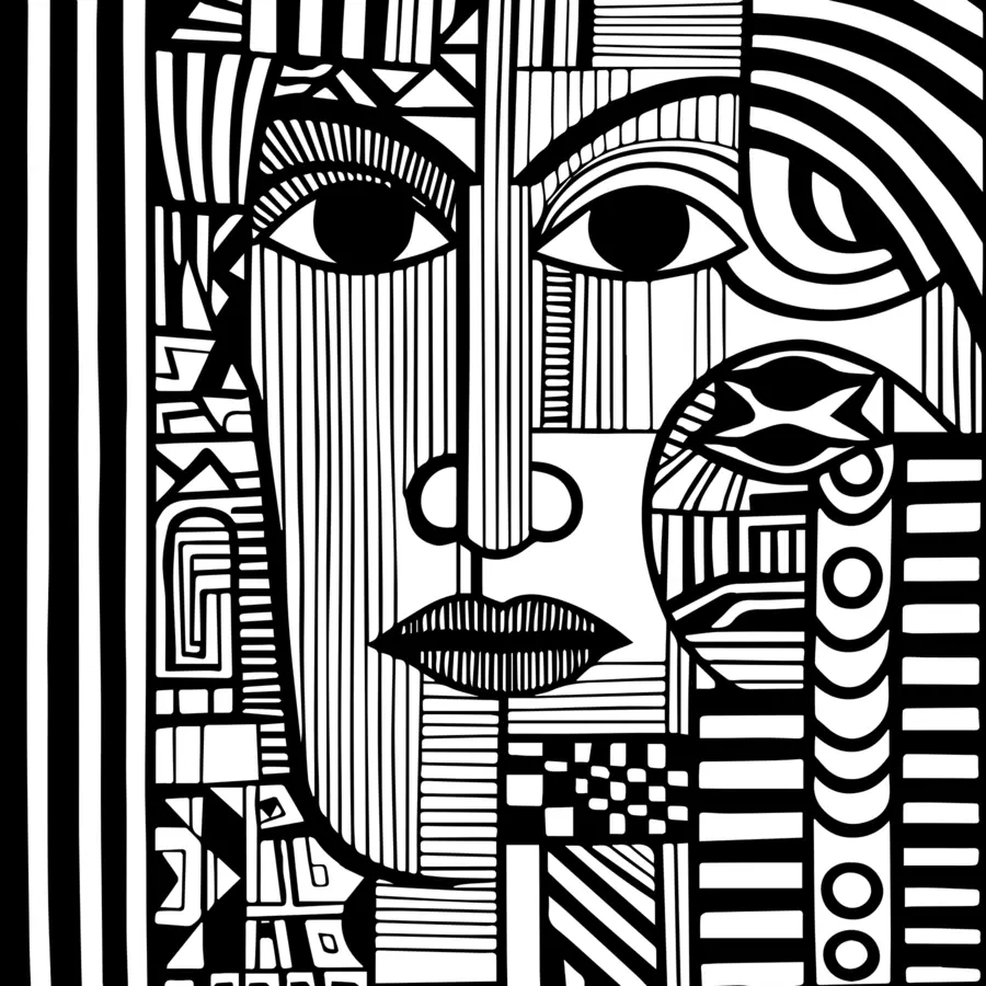 murales de pared Rostro femenino abstracto u98712