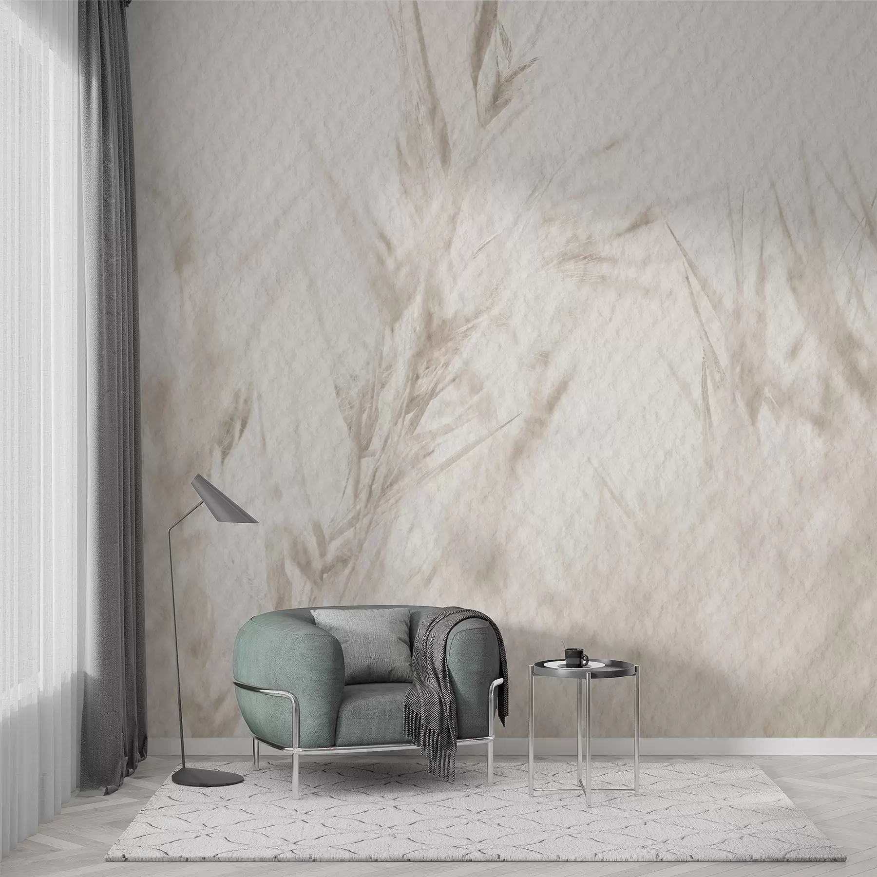 murales de pared Flores secas con textura de papel vintage u98438