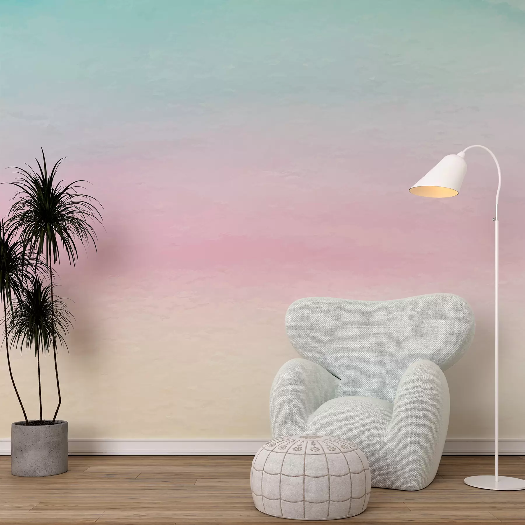 murales de pared Ombre en estilo rosa y azul u98238