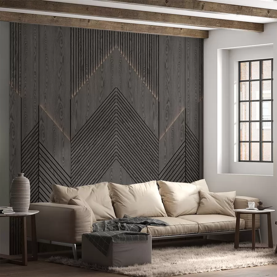 murales de pared Paneles geométricos de madera u98885