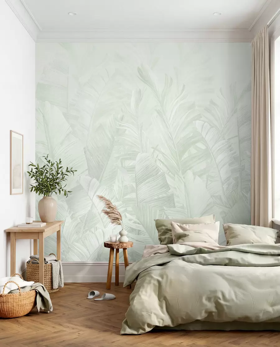 murales de pared Encaje tropical en menta u98951v4