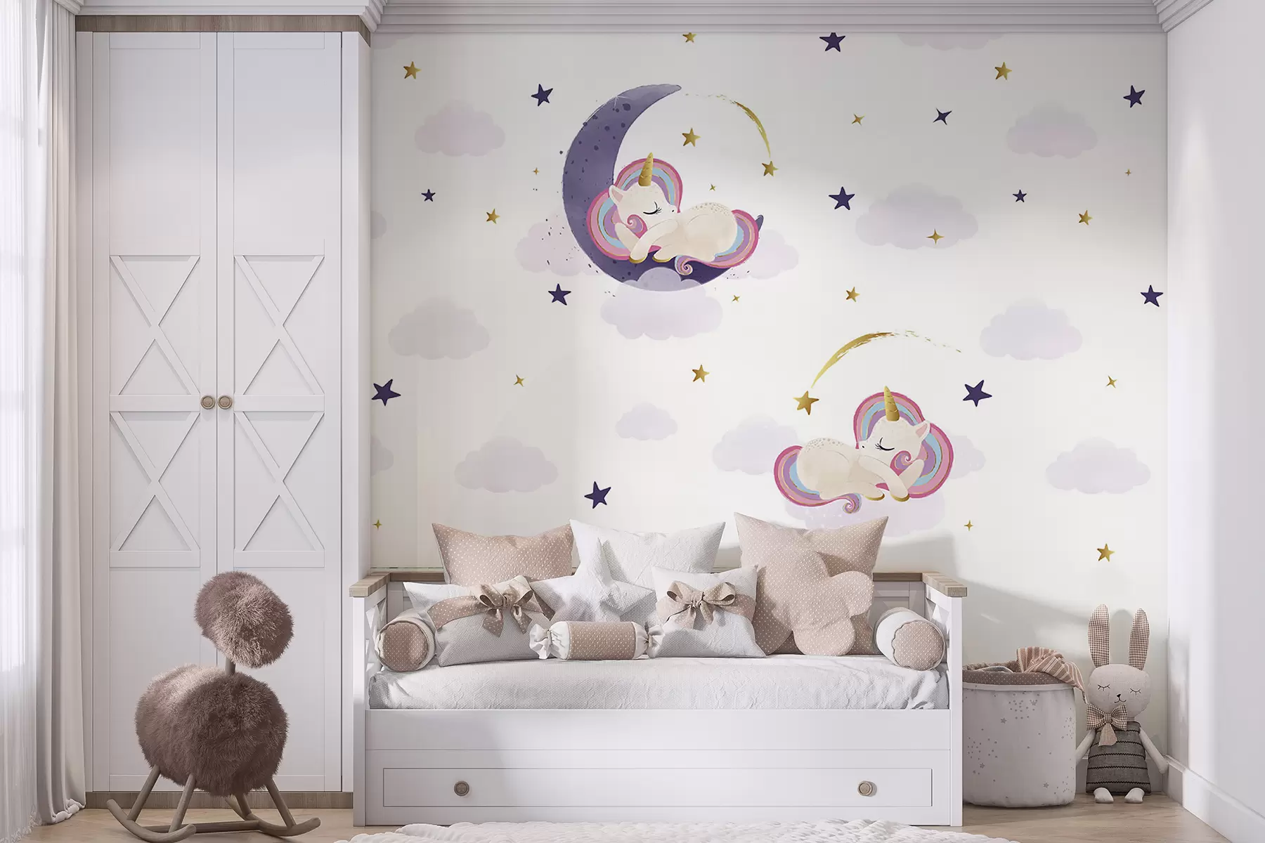 murales de pared Unicornios en las nubes u98823