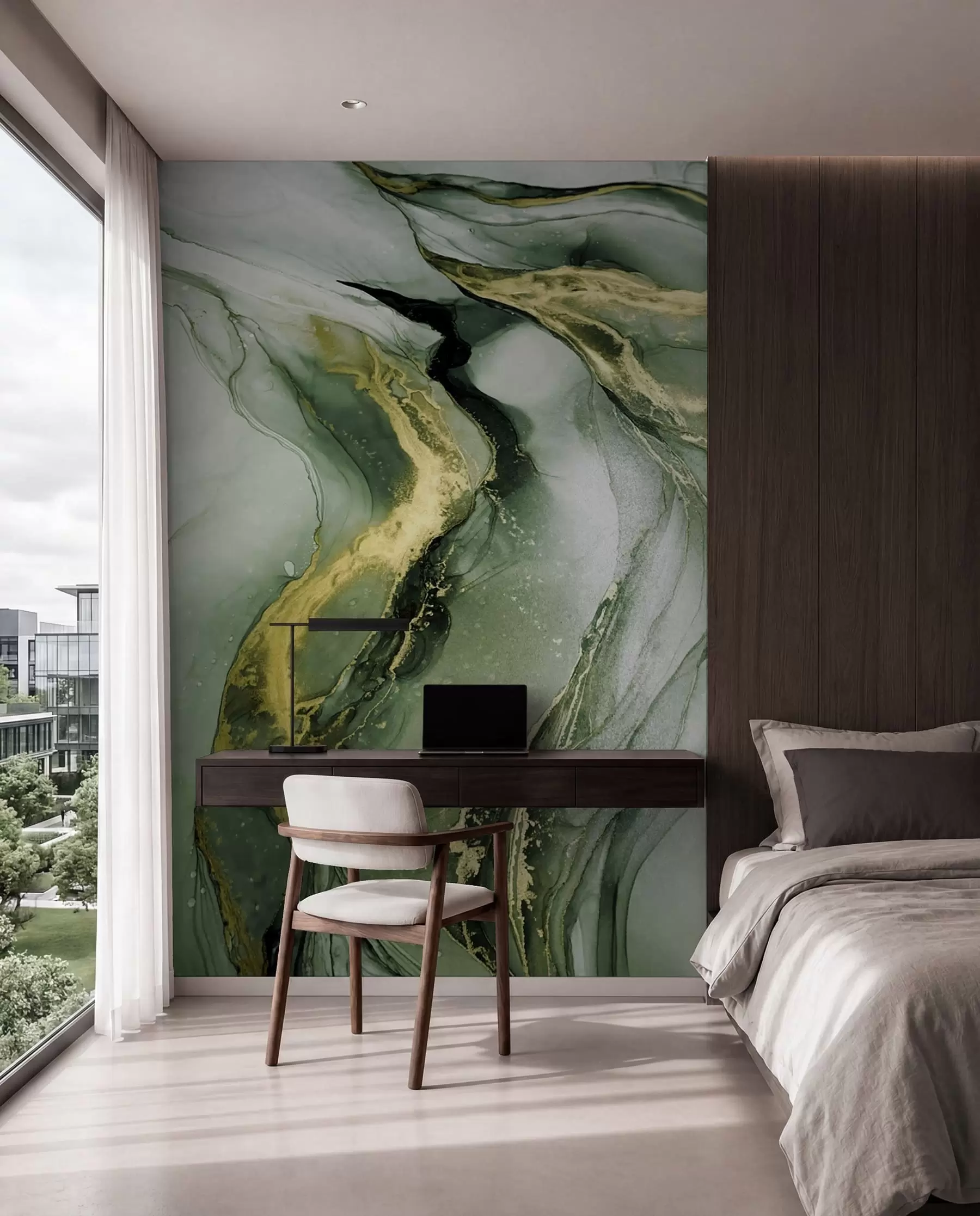 murales de pared Ríos de mármol jade u18250v2