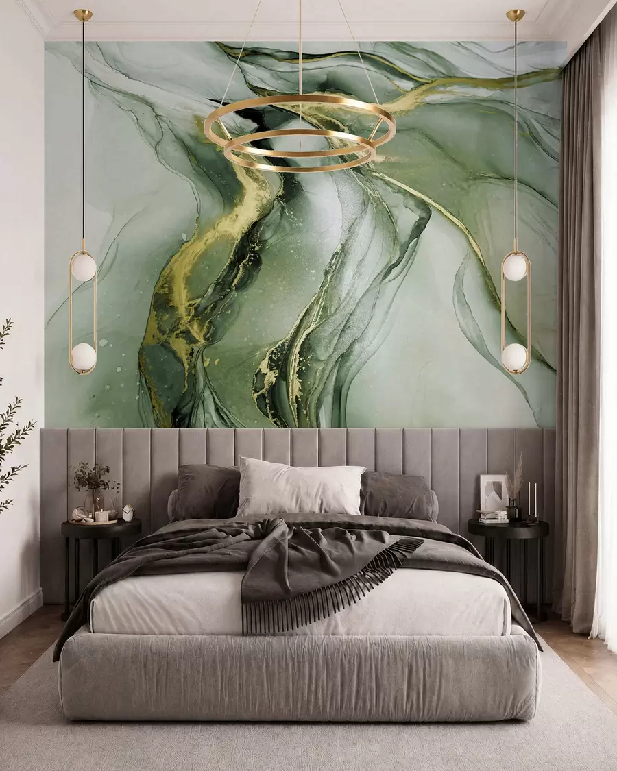 murales de pared Mármol verde u18250v2