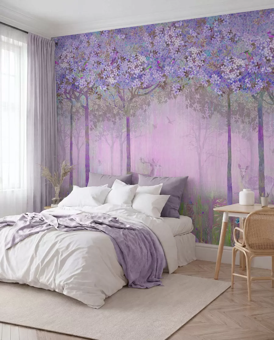 murales de pared Bosque en flor — Lila u62100v2