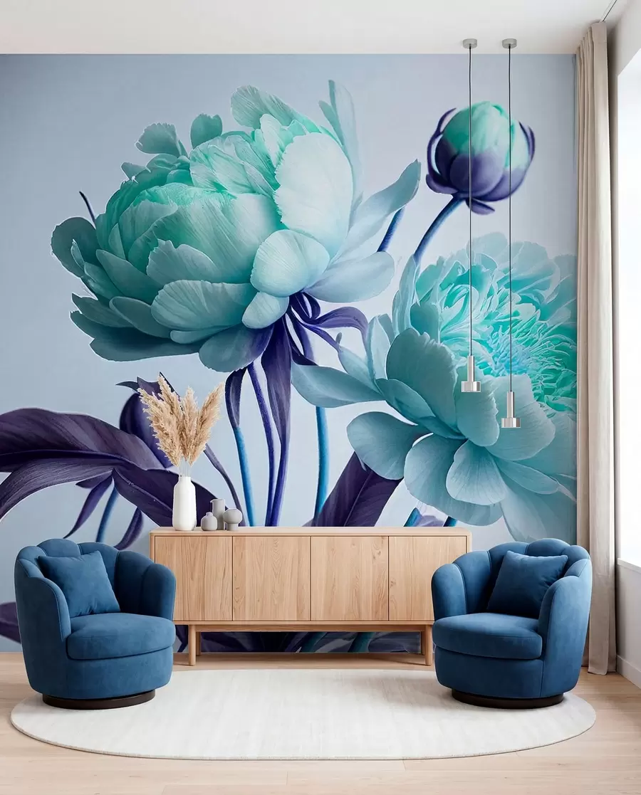 murales de pared flores de acuarela u70658v1