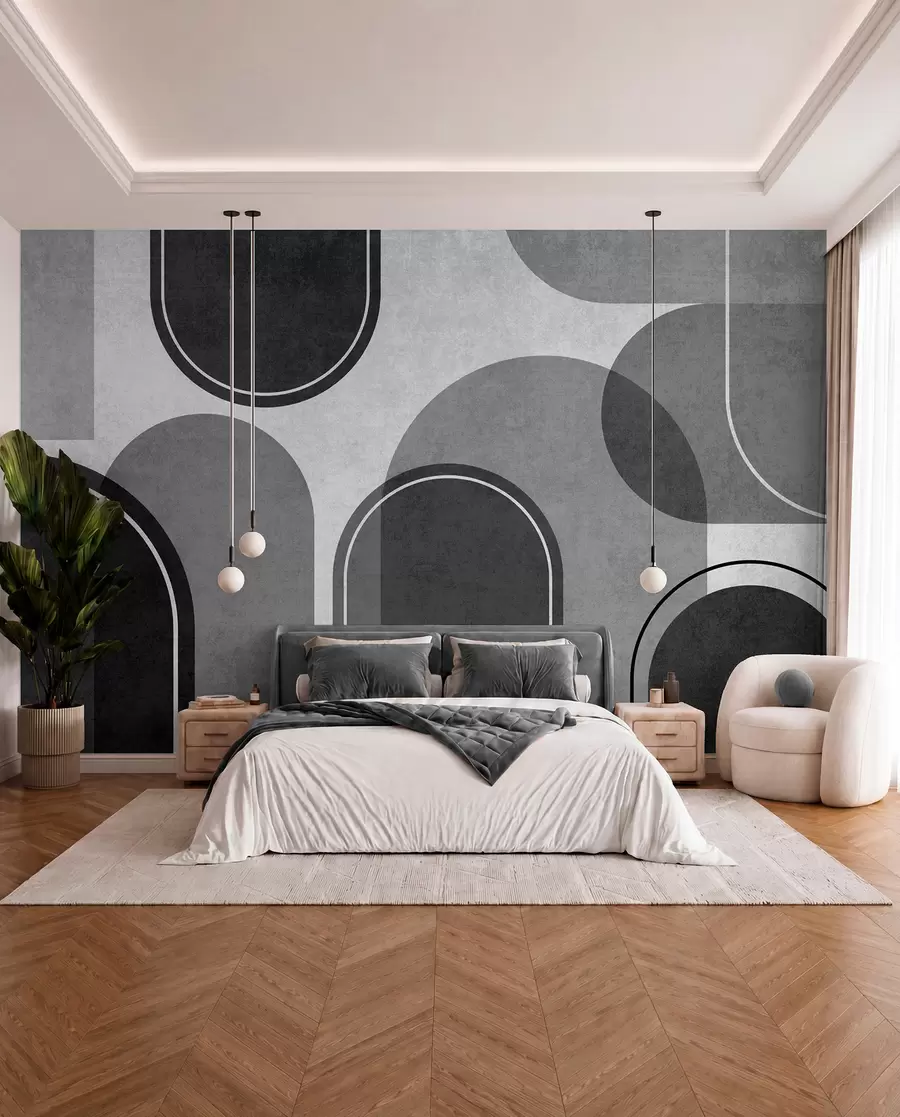 murales de pared Arcos geométricos en gris u99095v2