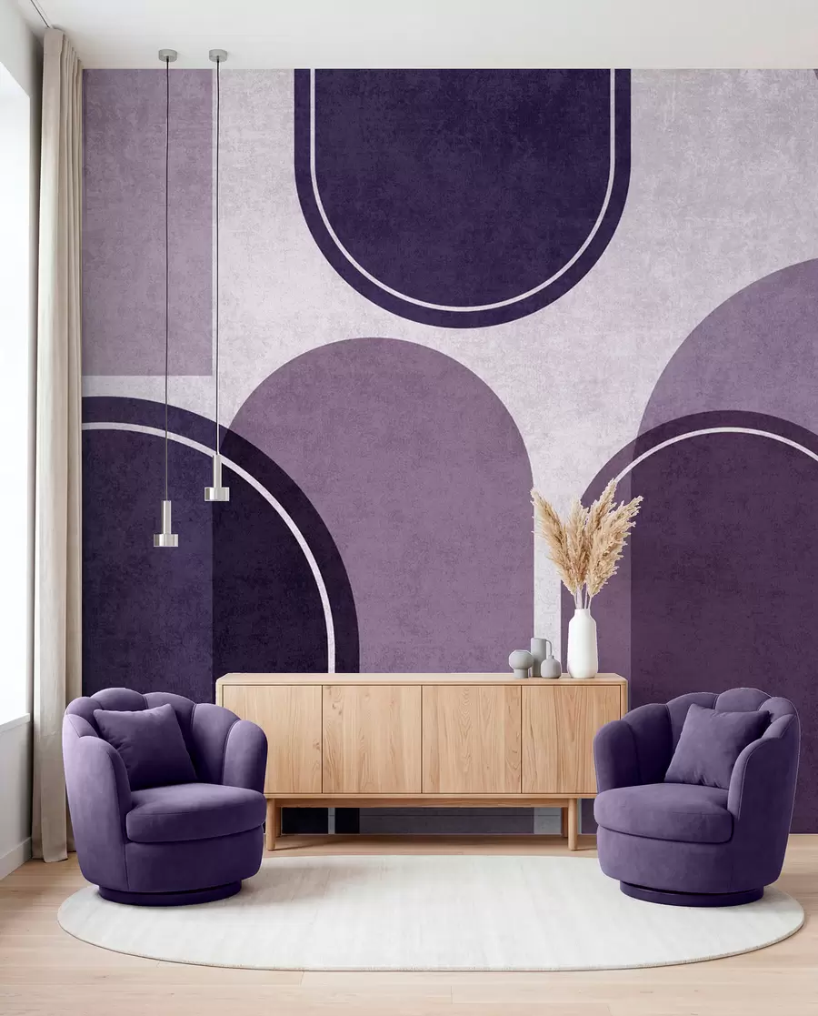 murales de pared Arcos geométricos en morado u99095v4
