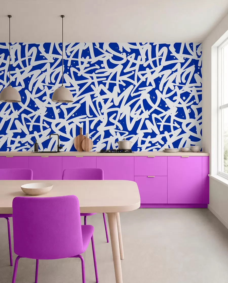 murales de pared Graffiti Emociones: Azul u99087v2