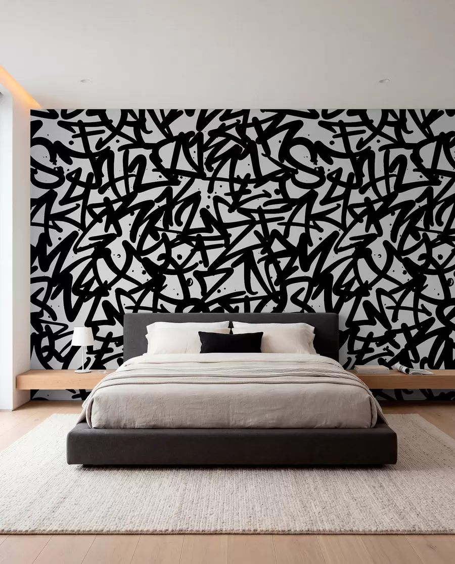 murales de pared Graffiti Emotions: Negro u99087v3