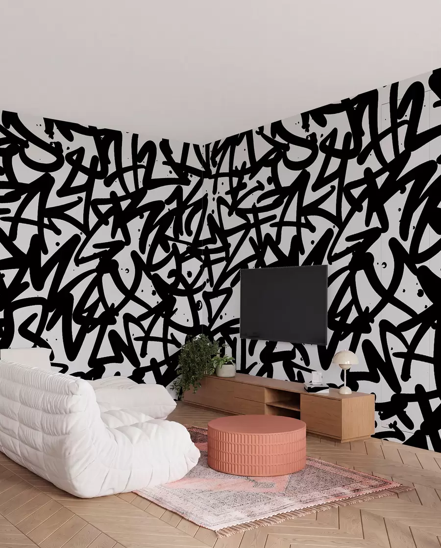 murales de pared Graffiti Emotions: Negro u99087v3
