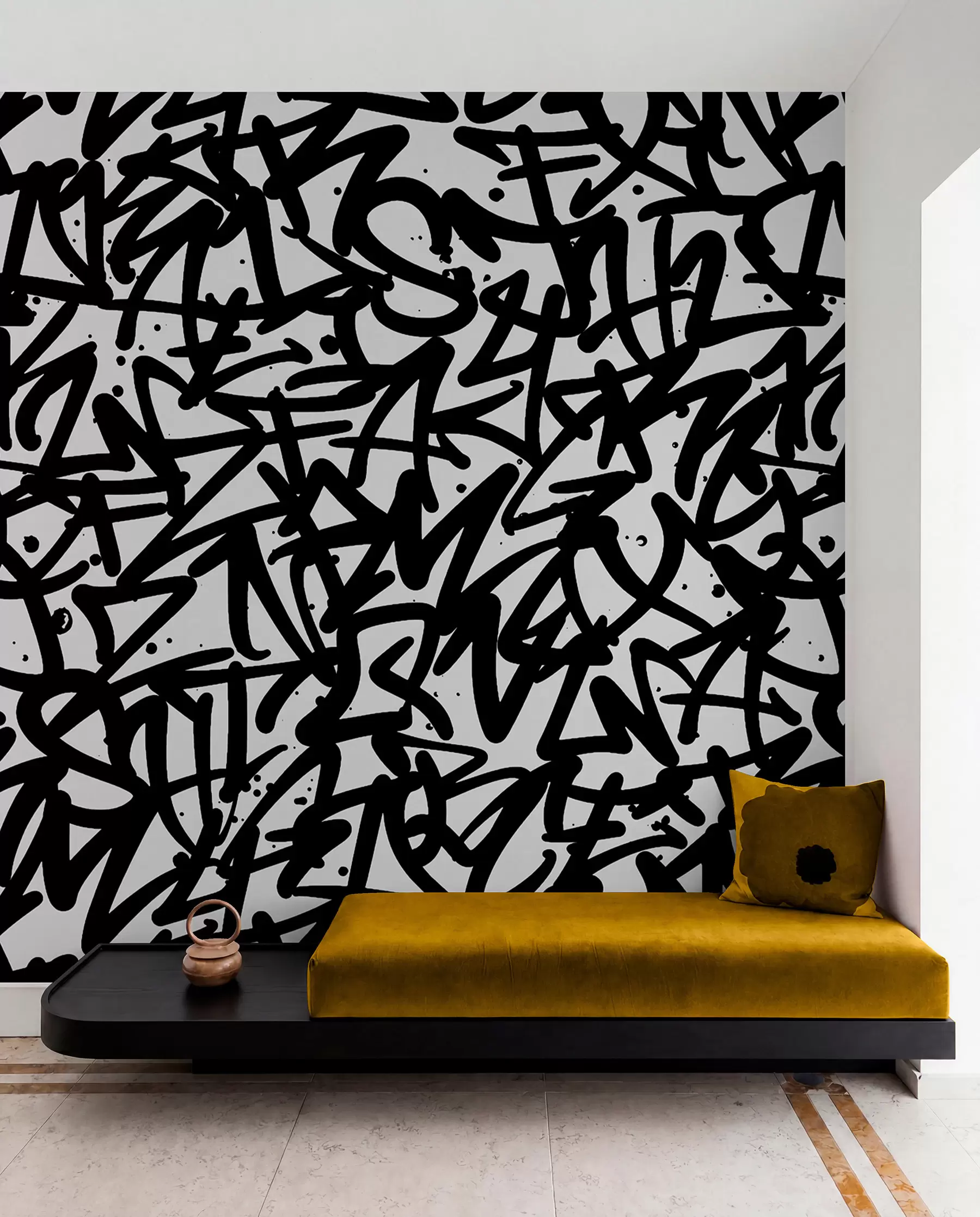 murales de pared Graffiti Emotions: Negro u99087v3