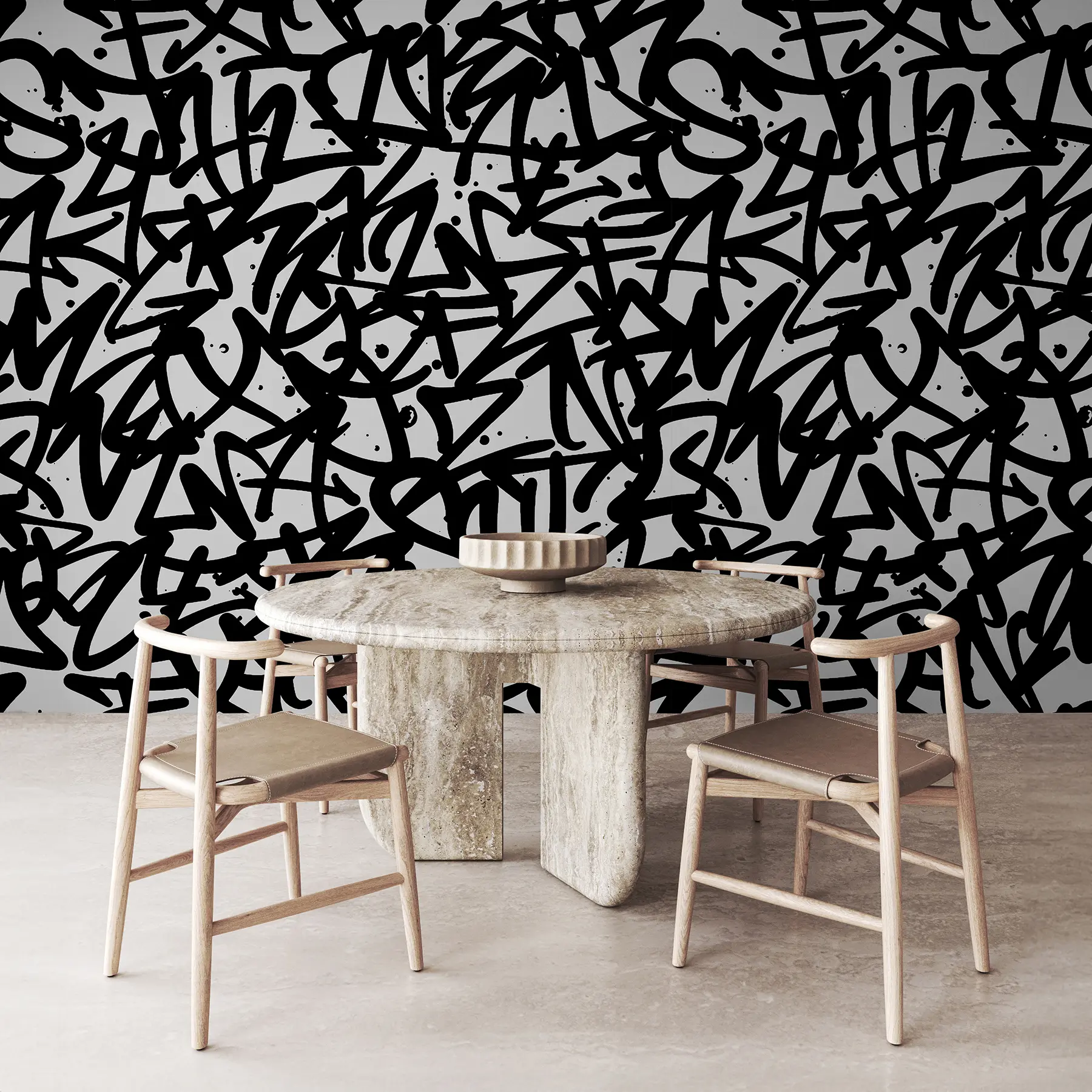 murales de pared Graffiti Emotions: Negro u99087v3