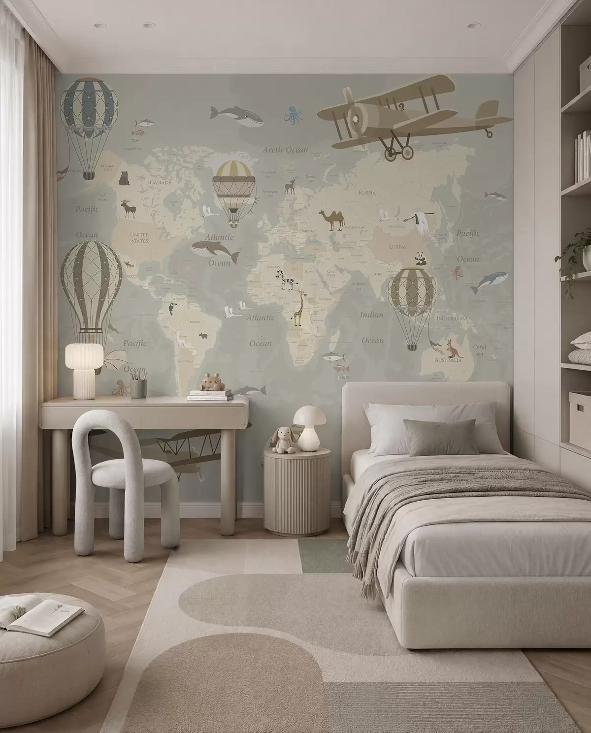 murales de pared Mapamundi con globos I u36066d1