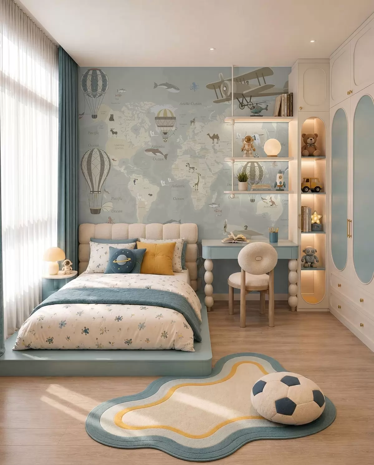 murales de pared Mapamundi con globos I u36066d1