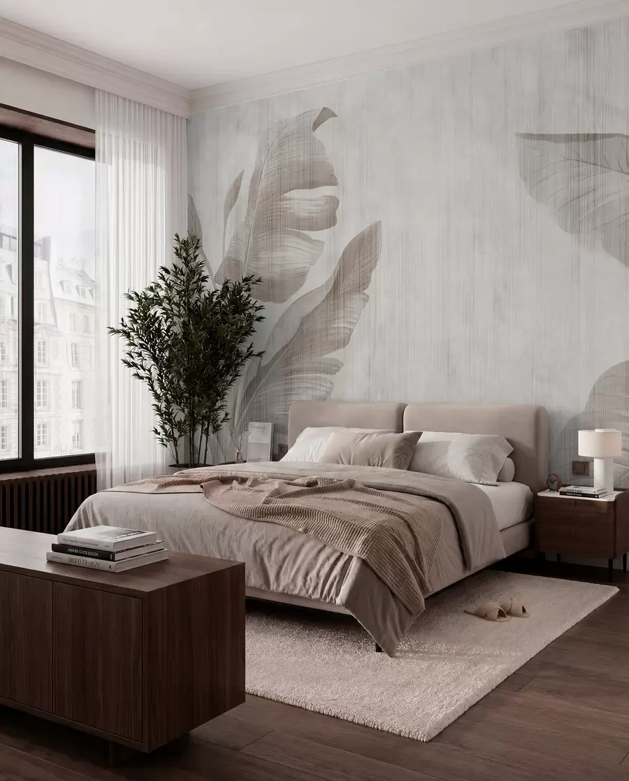 murales de pared Sombras de hojas de banano II u00299d2