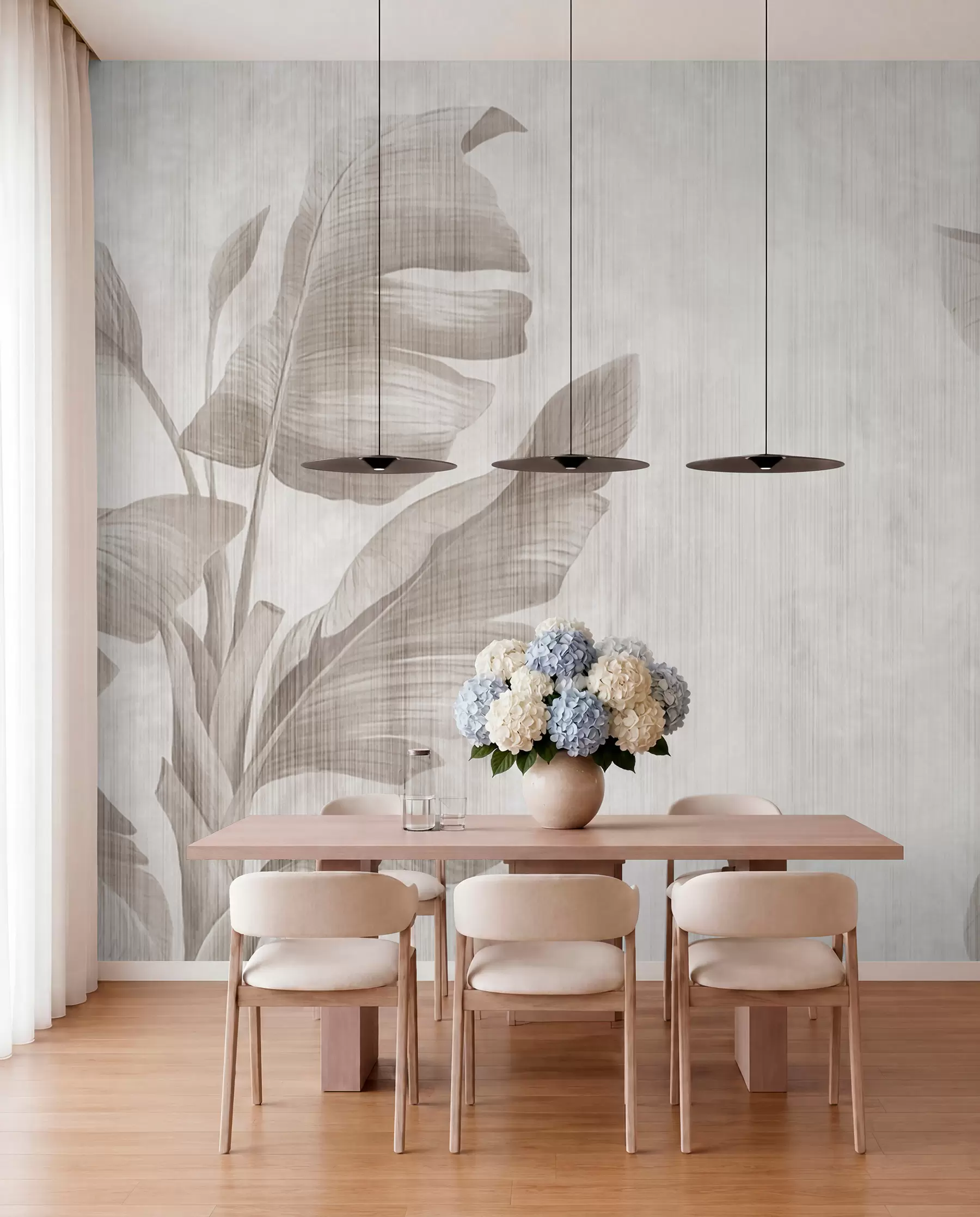 murales de pared Hojas tropicales en estilo grunge u00299d2