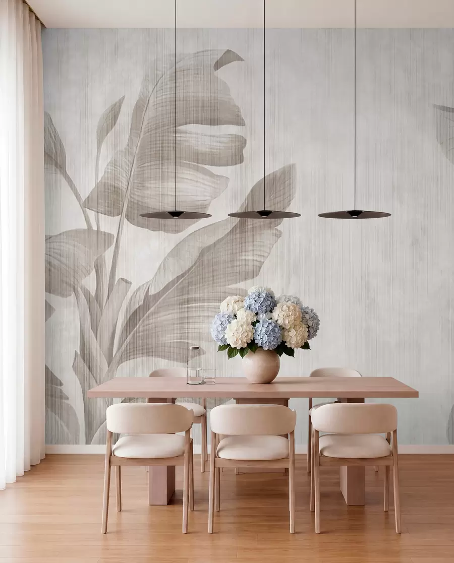murales de pared Hojas tropicales en estilo grunge u00299d2