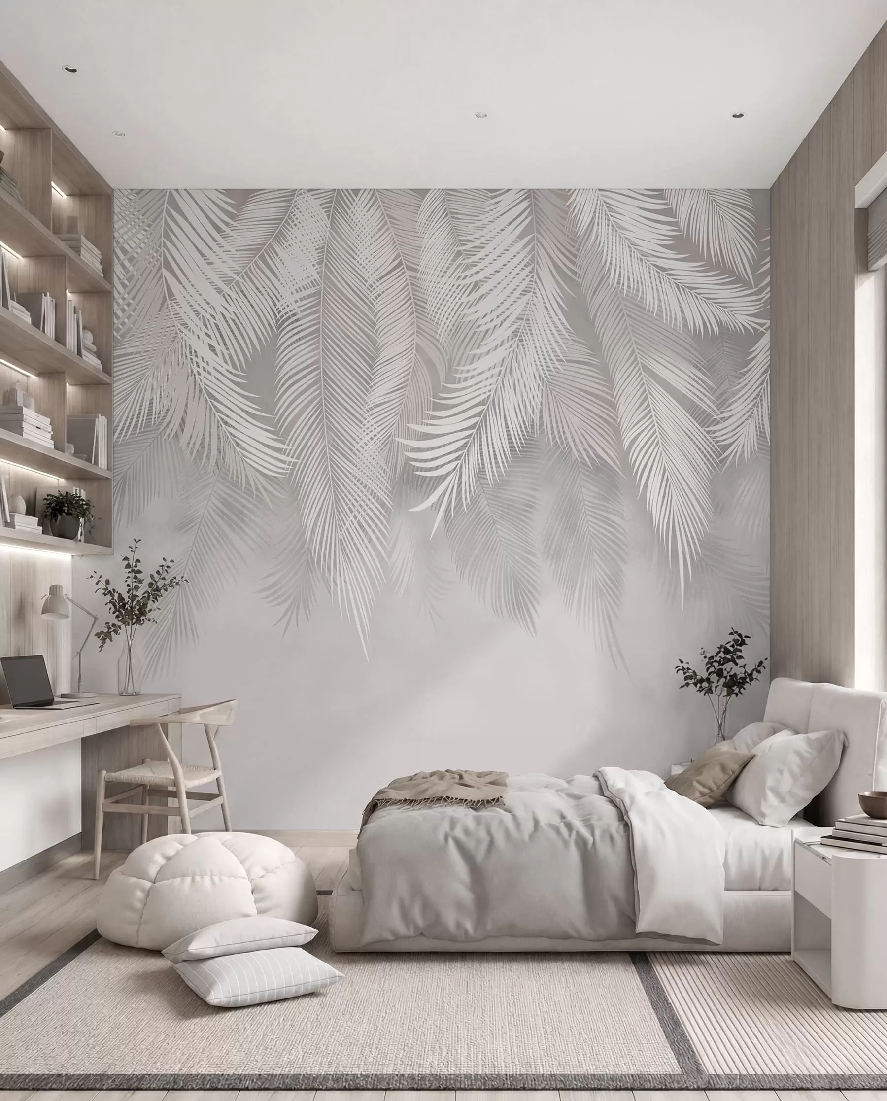 murales de pared Cortina de palmas plateadas I u48556d1