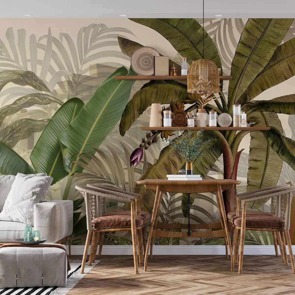murales de pared Selva tropical y hojas u74748d1