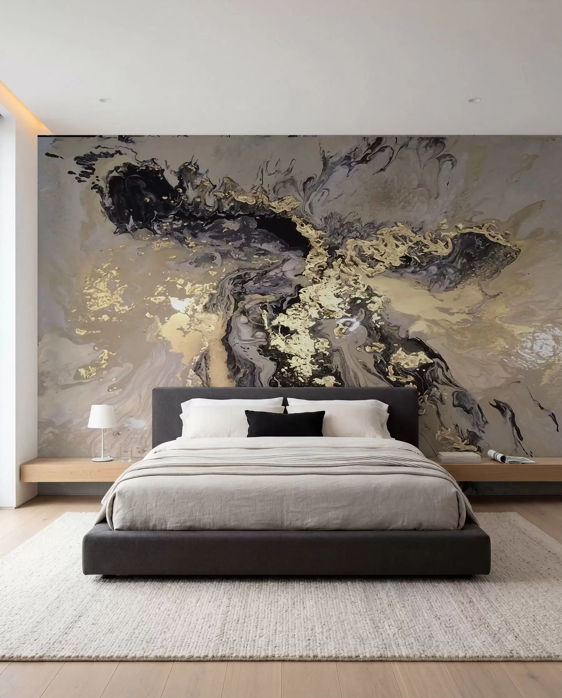 murales de pared Tinta y vetas doradas III u16941d3