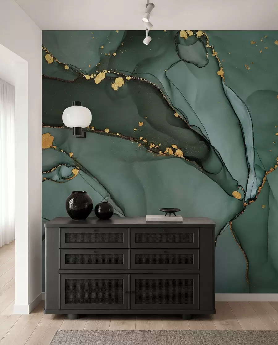 murales de pared Lujoso mármol Onyx con grietas metálicas u50235d1