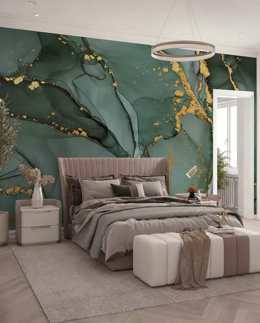 murales de pared Lujoso mármol Onyx con grietas metálicas u50235d2