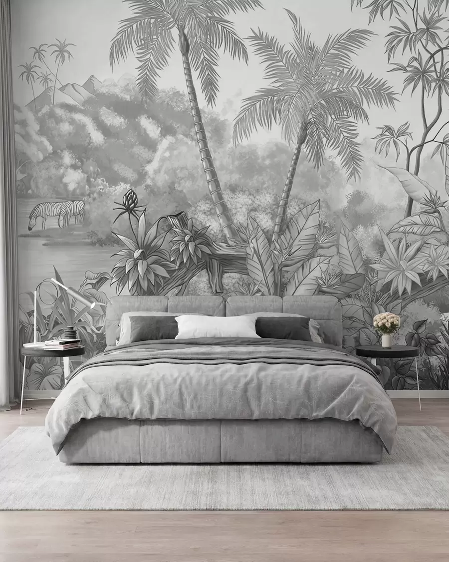 murales de pared Trópicos en blanco y negro u59039d3