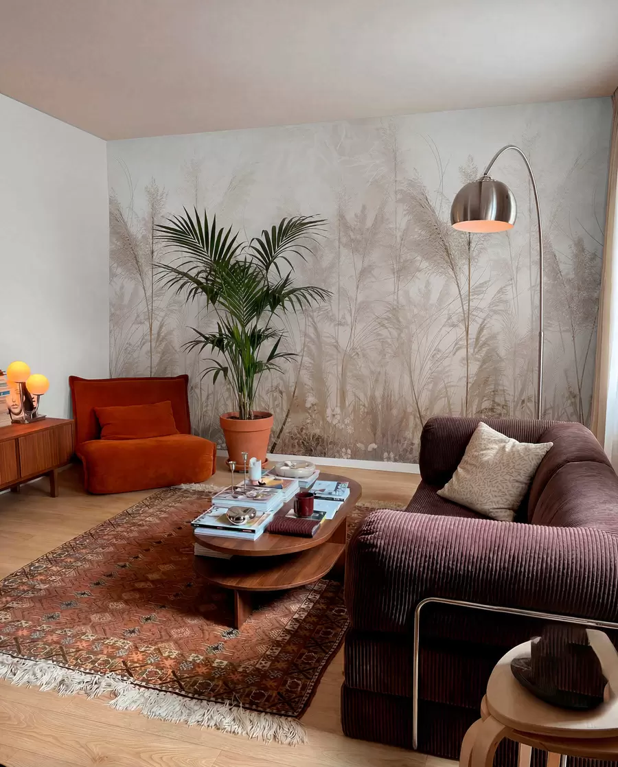 murales de pared Plantas altas en colores pastel u93903d2