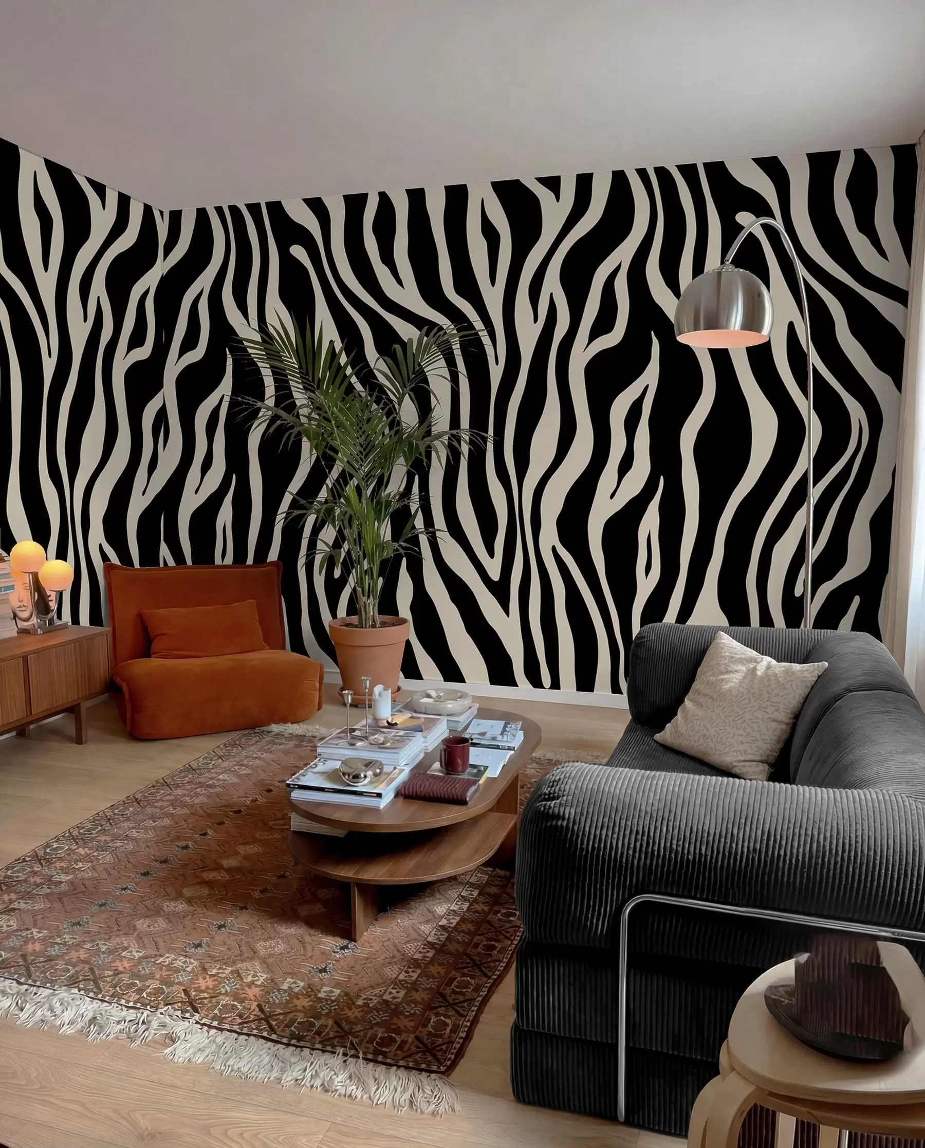 murales de pared Impresión vectorial de piel de cebra en blanco y negro u99173v3